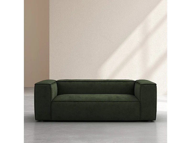 Habitat - Canapé 2 places en velours - Vert kaki - Kuti