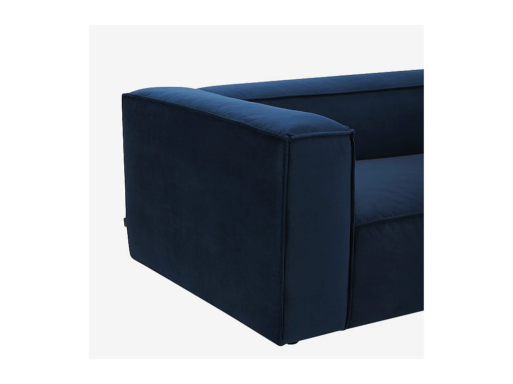 Habitat - Canapé 2 places en velours - Bleu marine - Kuti