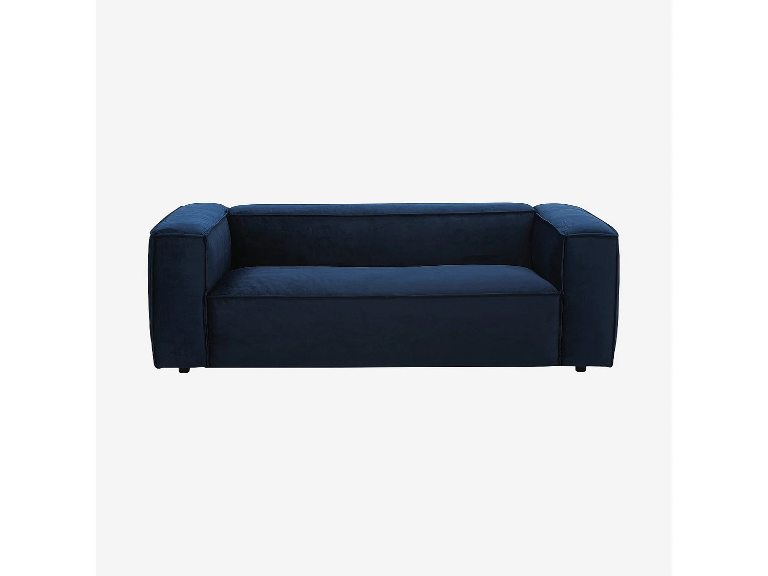 Habitat - Canapé 2 places en velours - Bleu marine - Kuti