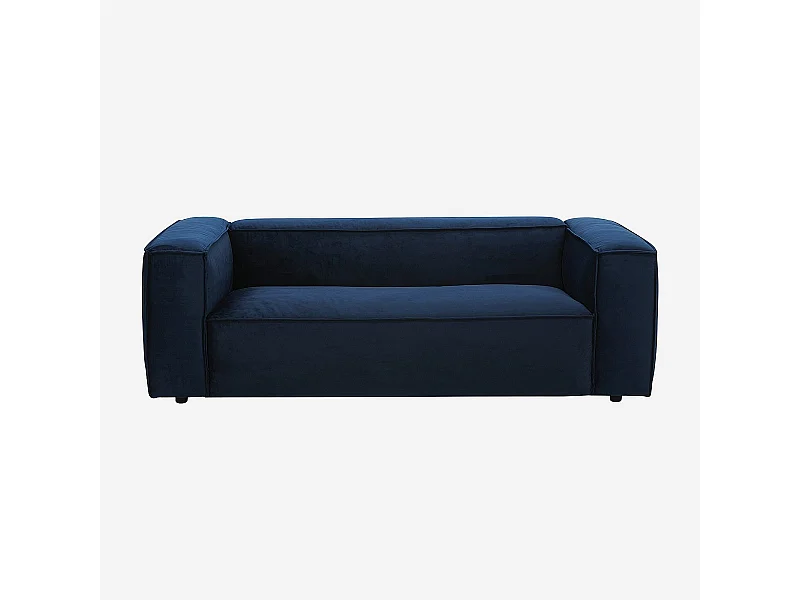 Habitat - Canapé 2 places en velours - Bleu marine - Kuti