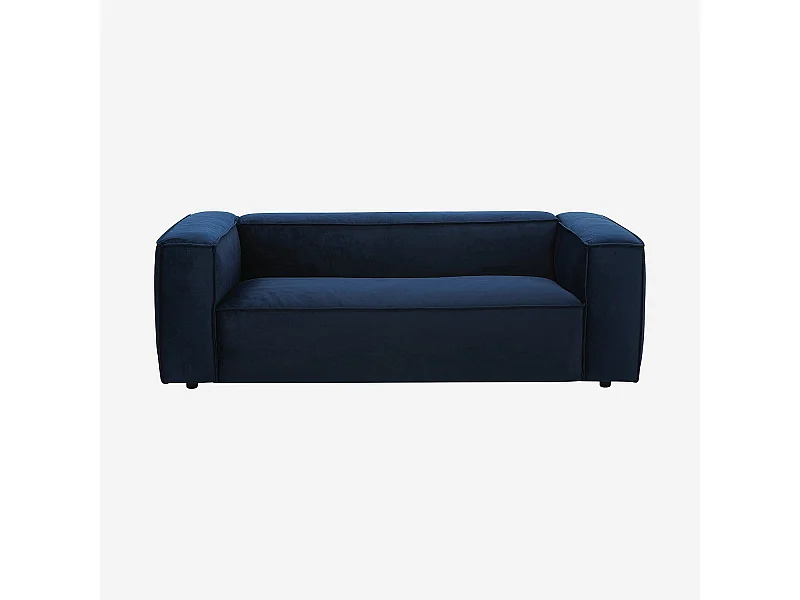 Habitat - Canapé 2 places en velours - Bleu marine - Kuti