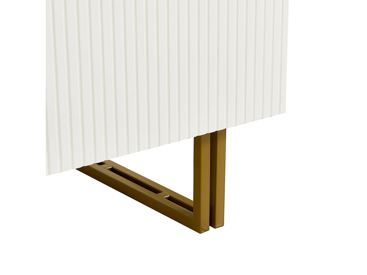 Buffet moderne 160x40x81,5 cm, portes et tiroirs, pieds en acier, rangement,  pour la chambre, en MDF blanc