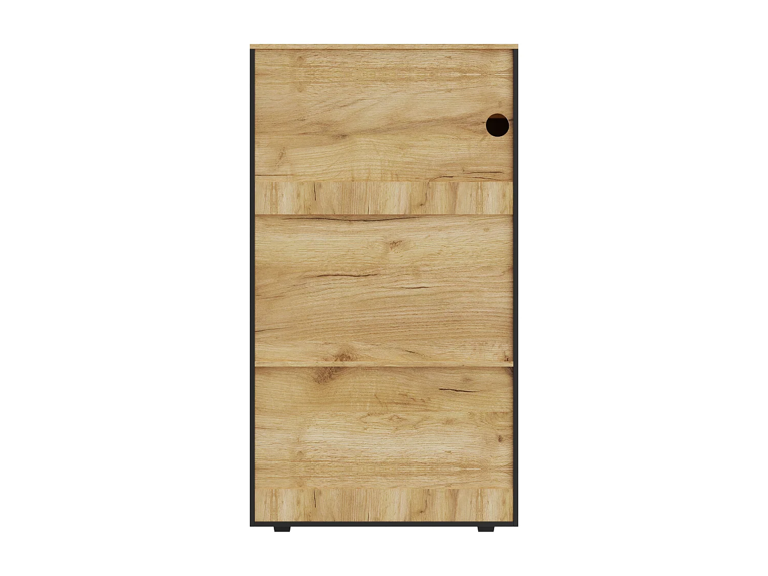 Vitrine moderne 80x40x146 cm, rangement, LED, étagères réglables, en panneaux de particules noir et naturel