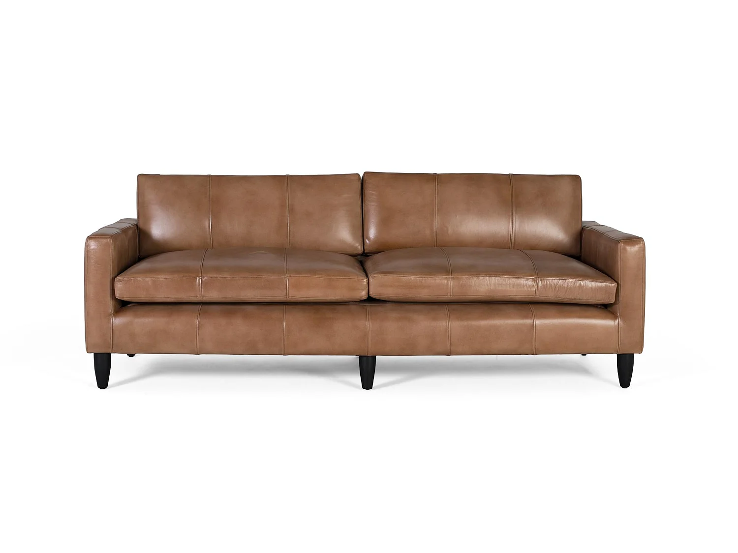 Polstersofa aus Leder und Kamel-Finish 220cm