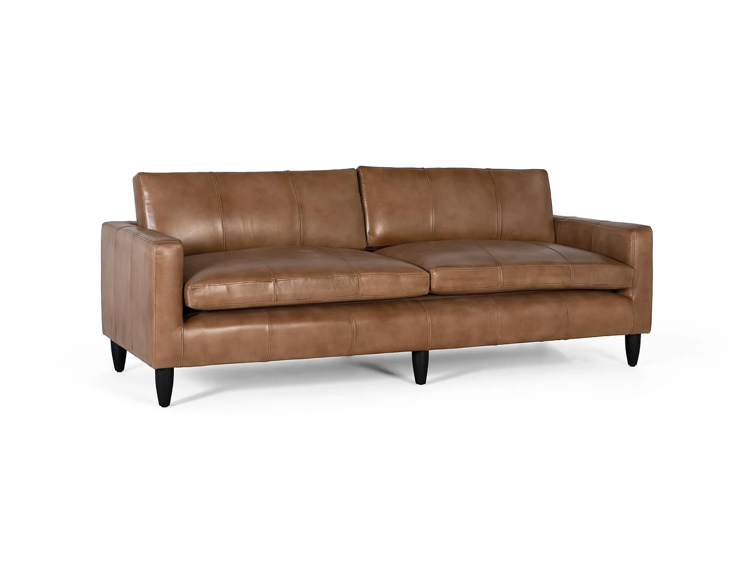 Polstersofa aus Leder und Kamel-Finish 220cm