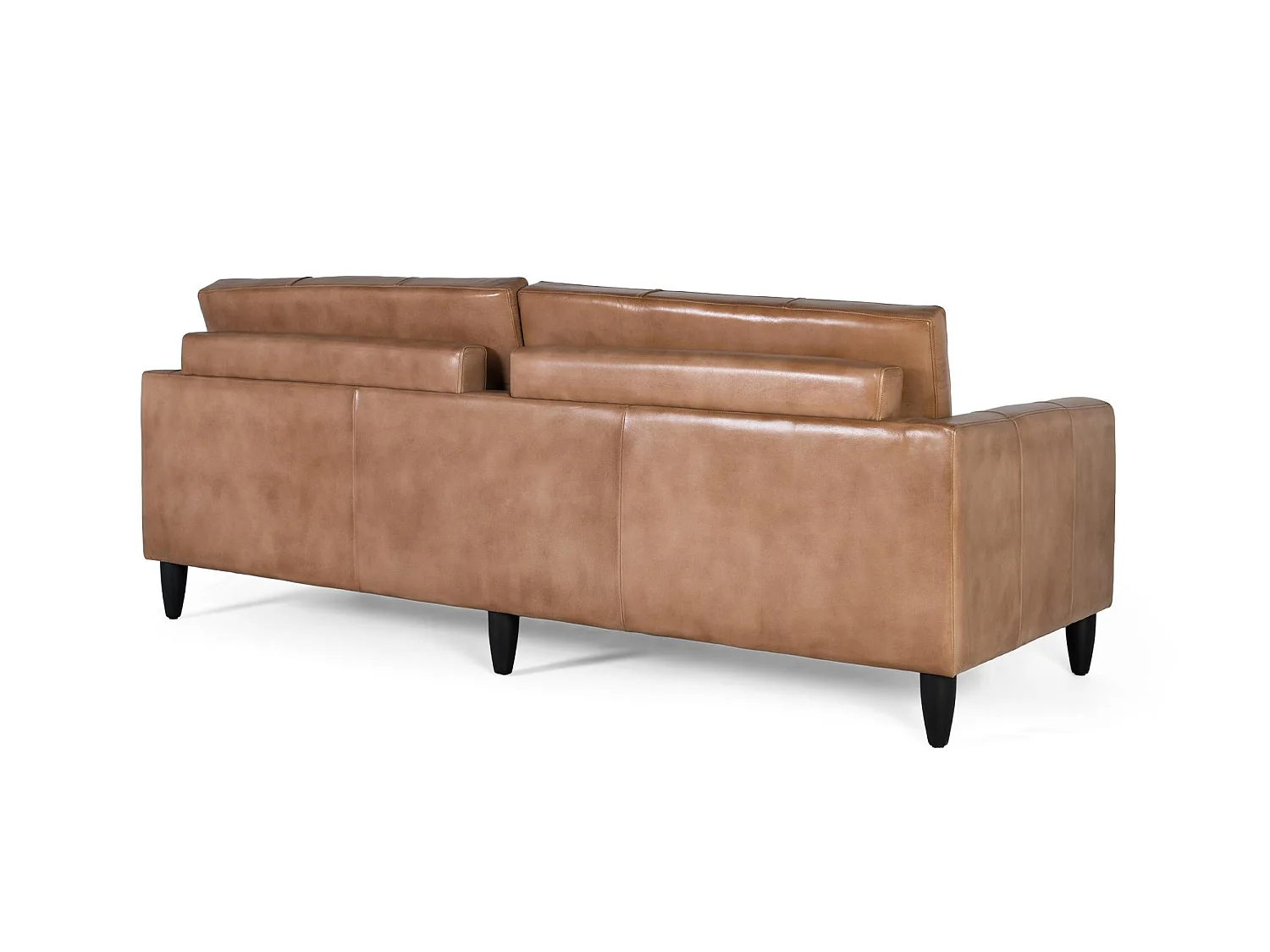 Polstersofa aus Leder und Kamel-Finish 220cm