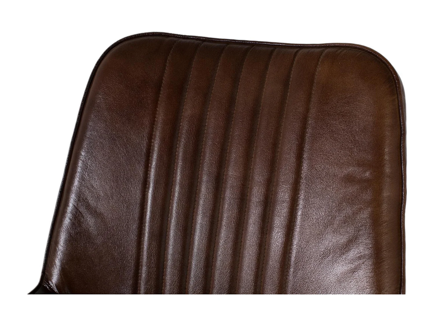 Tabouret haut recouvert de cuir avec structure en métal