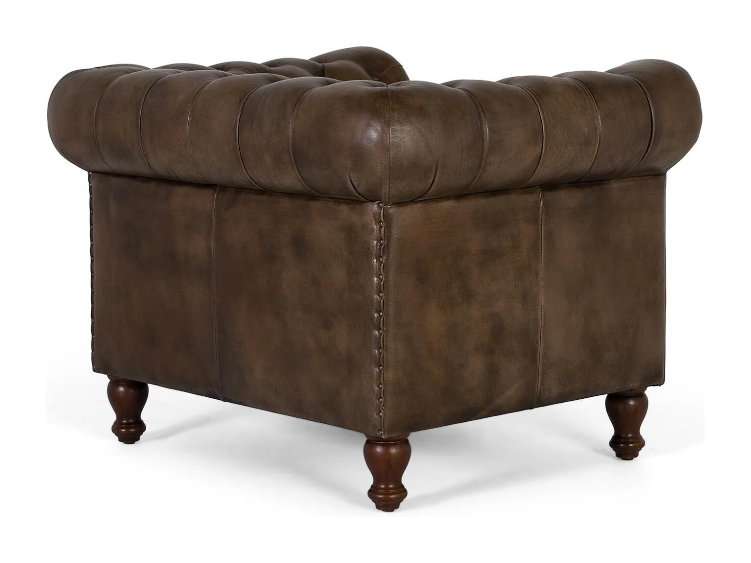 Fauteuil Chester en cuir avec finition capitonnée