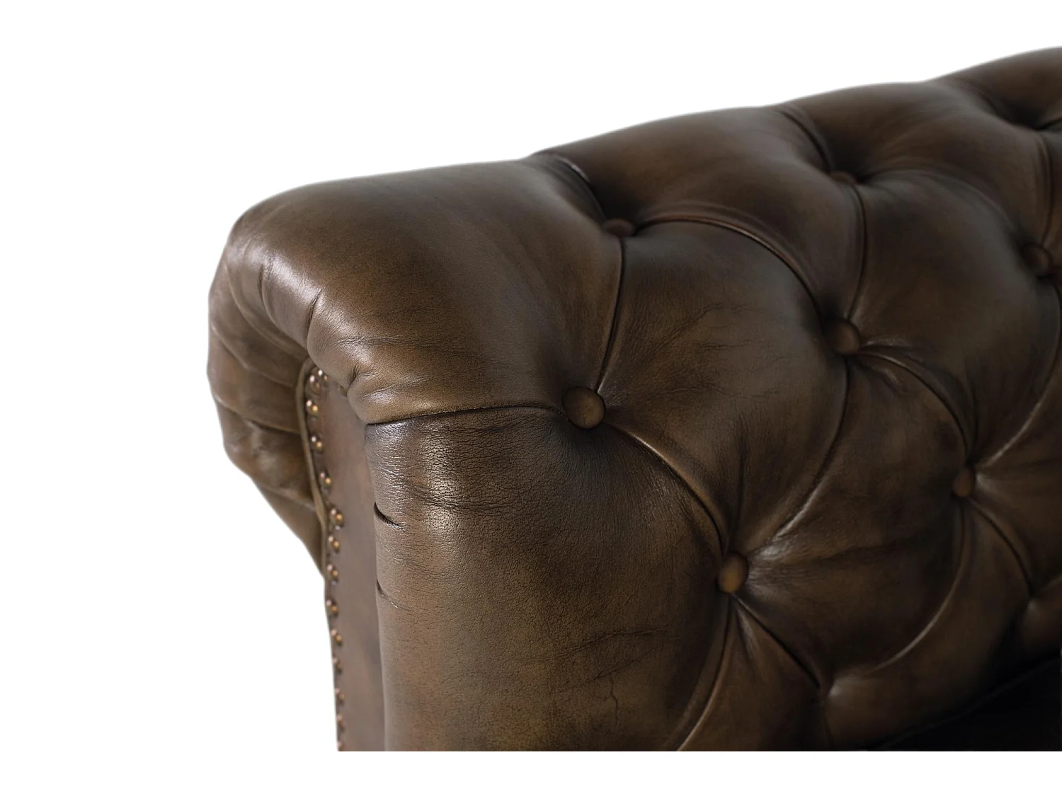 Fauteuil Chester en cuir avec finition capitonnée
