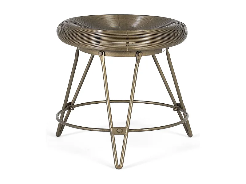 Tabouret bas en métal de style industriel