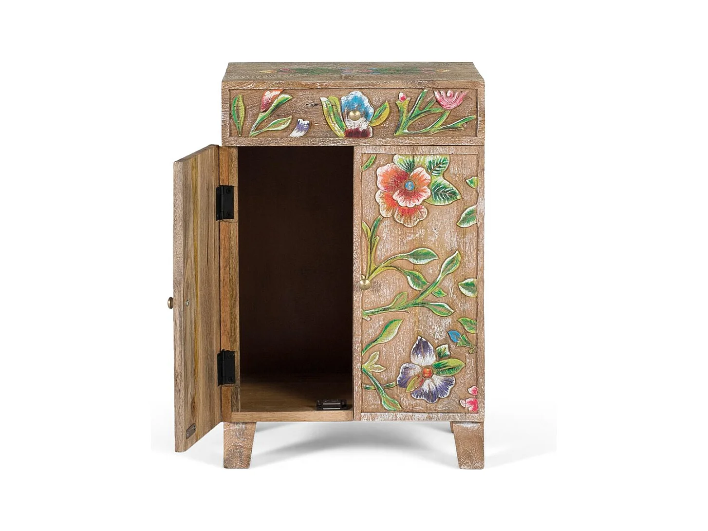 Sideboard aus Mangoholz mit handgemalten Details