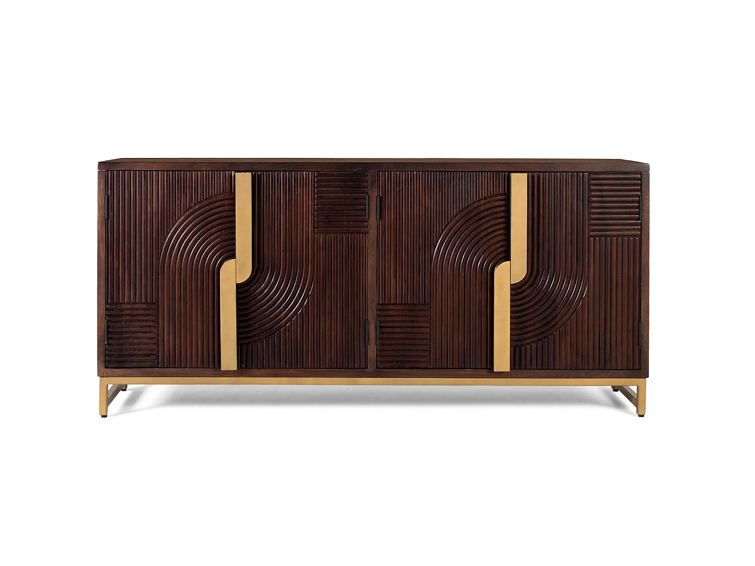 Buffet en bois de manguier de style rustique moderne - 80 x 175 x 42