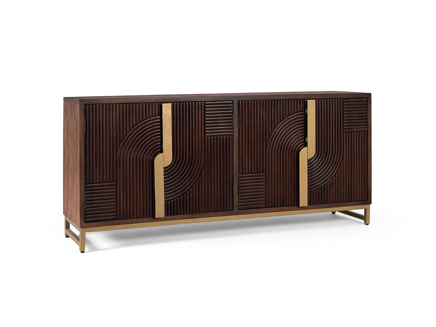 Buffet en bois de manguier de style rustique moderne - 80 x 175 x 42