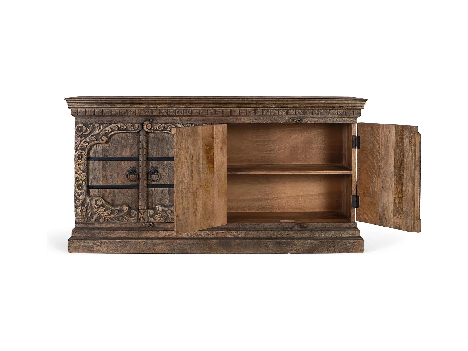 Credenza a quattro ante realizzata a mano in legno di mango