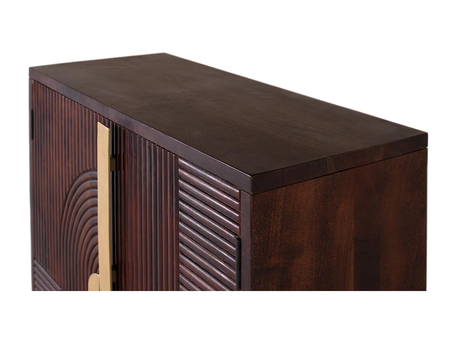 Buffet en bois de manguier massif avec détails dorés