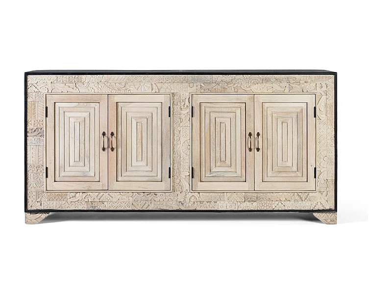 Credenza a quattro ante con dettagli intagliati a mano 195cm