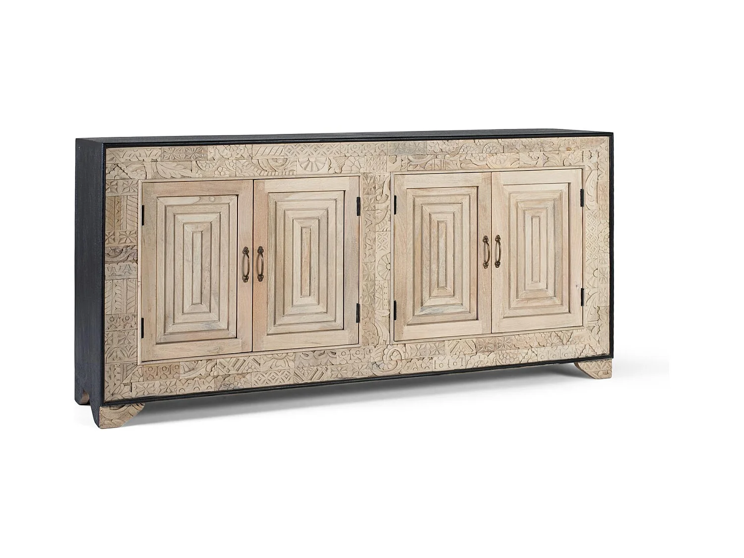 Credenza a quattro ante con dettagli intagliati a mano 195cm