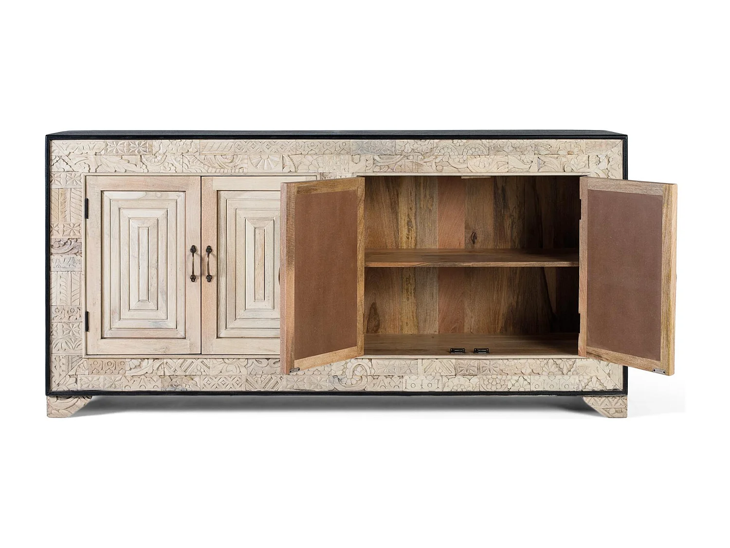 Buffet à quatre portes et détails sculptés à la main 195 cm