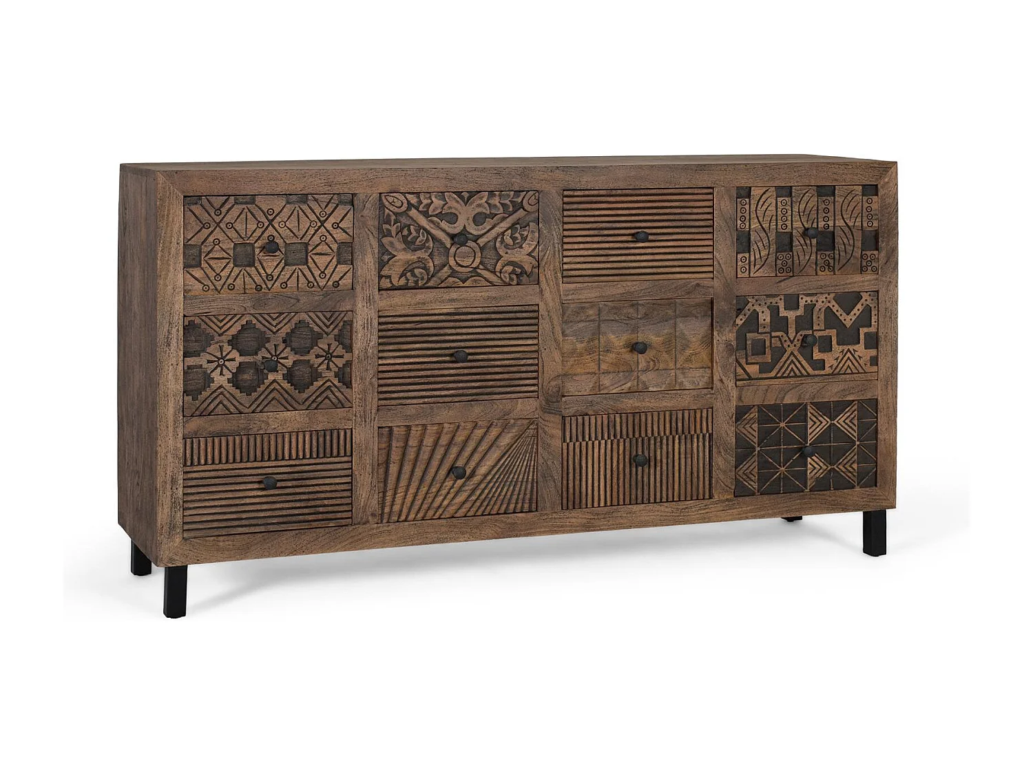 Buffet artisanal en bois de manguier massif 160cm