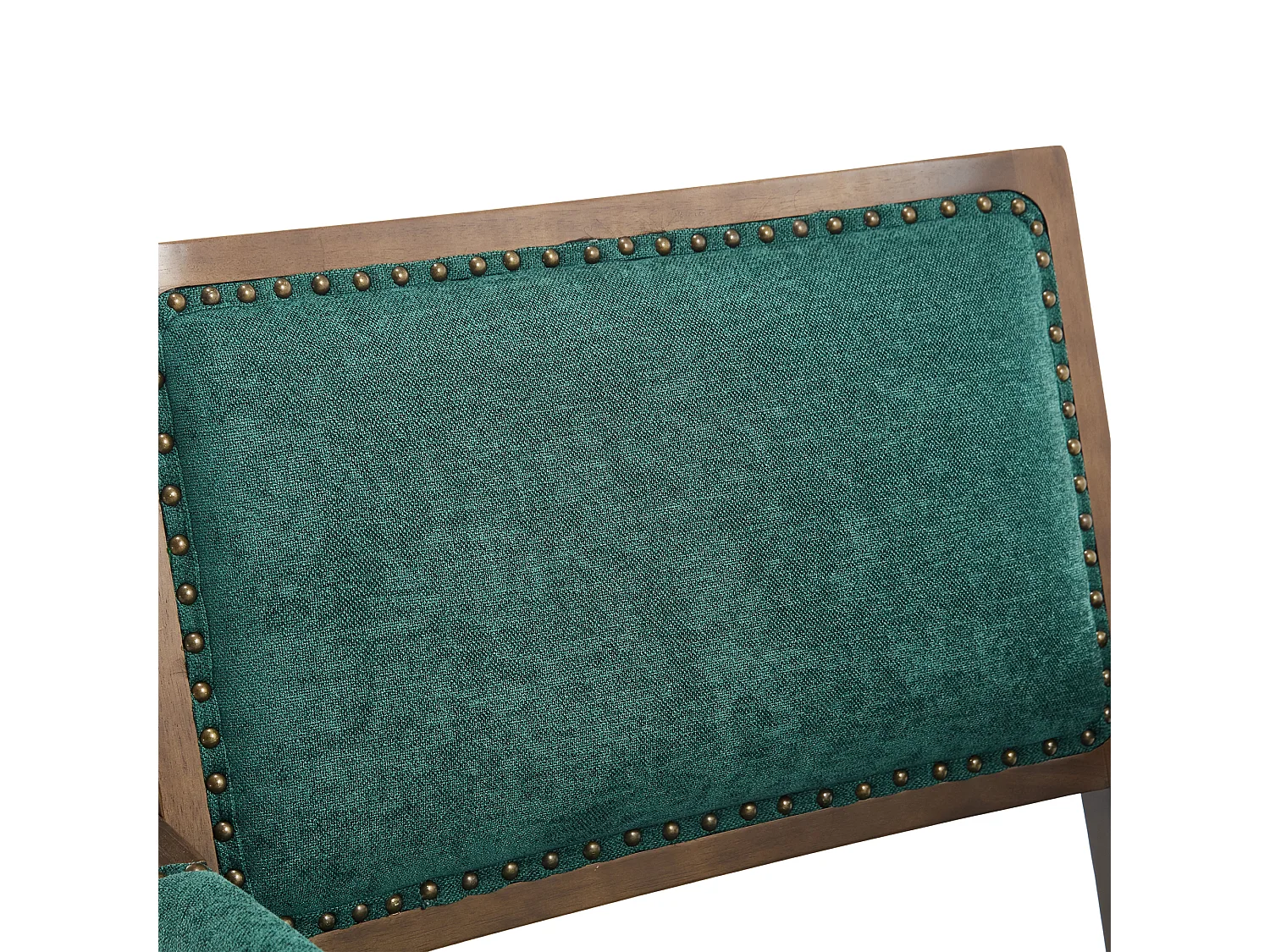 Fauteuil droit de style vintage, adapté à la décoration du salon/chambre/bureau, en bois + lin, vert