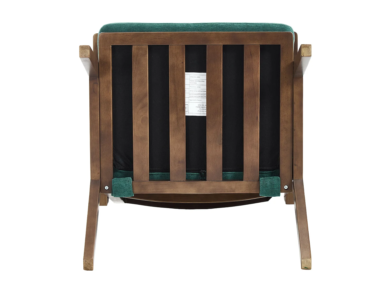 Fauteuil droit de style vintage, adapté à la décoration du salon/chambre/bureau, en bois + lin, vert