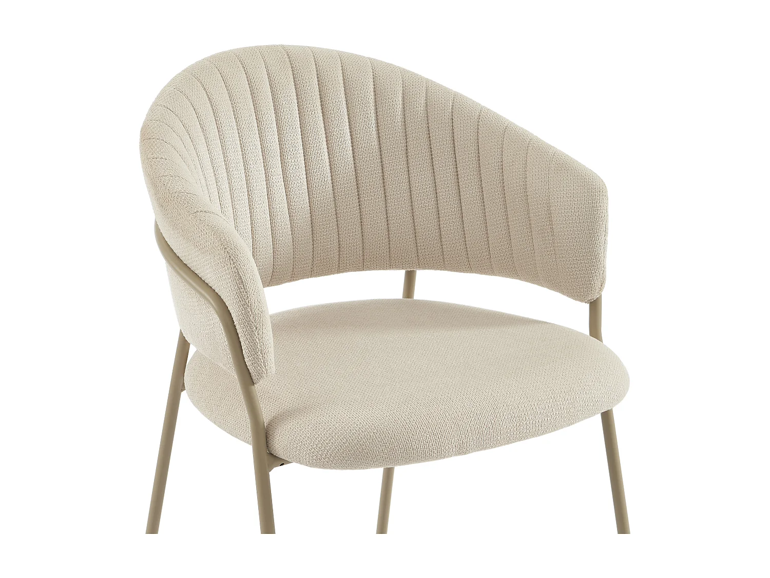 Lot de 6 chaises en tissu texturé et métal - Beige - MADOLIA de Pascal Morabito