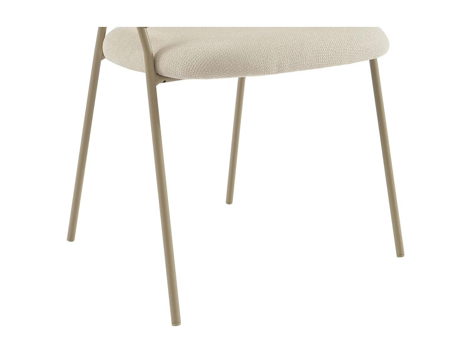 Lot de 6 chaises en tissu texturé et métal - Beige - MADOLIA de Pascal Morabito