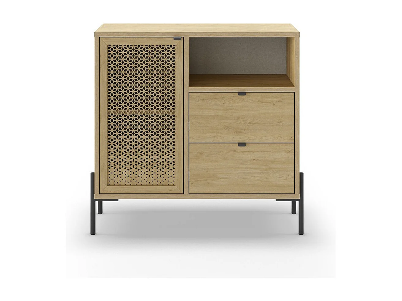 Petit Buffet 1 Porte 1 Niche et 2 Tiroirs L80 cm - Inca