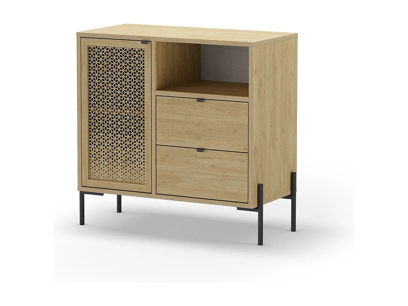 Petit Buffet 1 Porte 1 Niche et 2 Tiroirs L80 cm - Inca