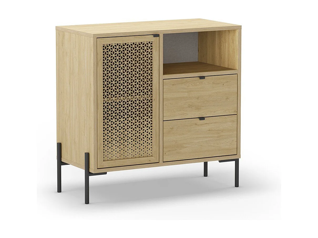 Petit Buffet 1 Porte 1 Niche et 2 Tiroirs L80 cm - Inca
