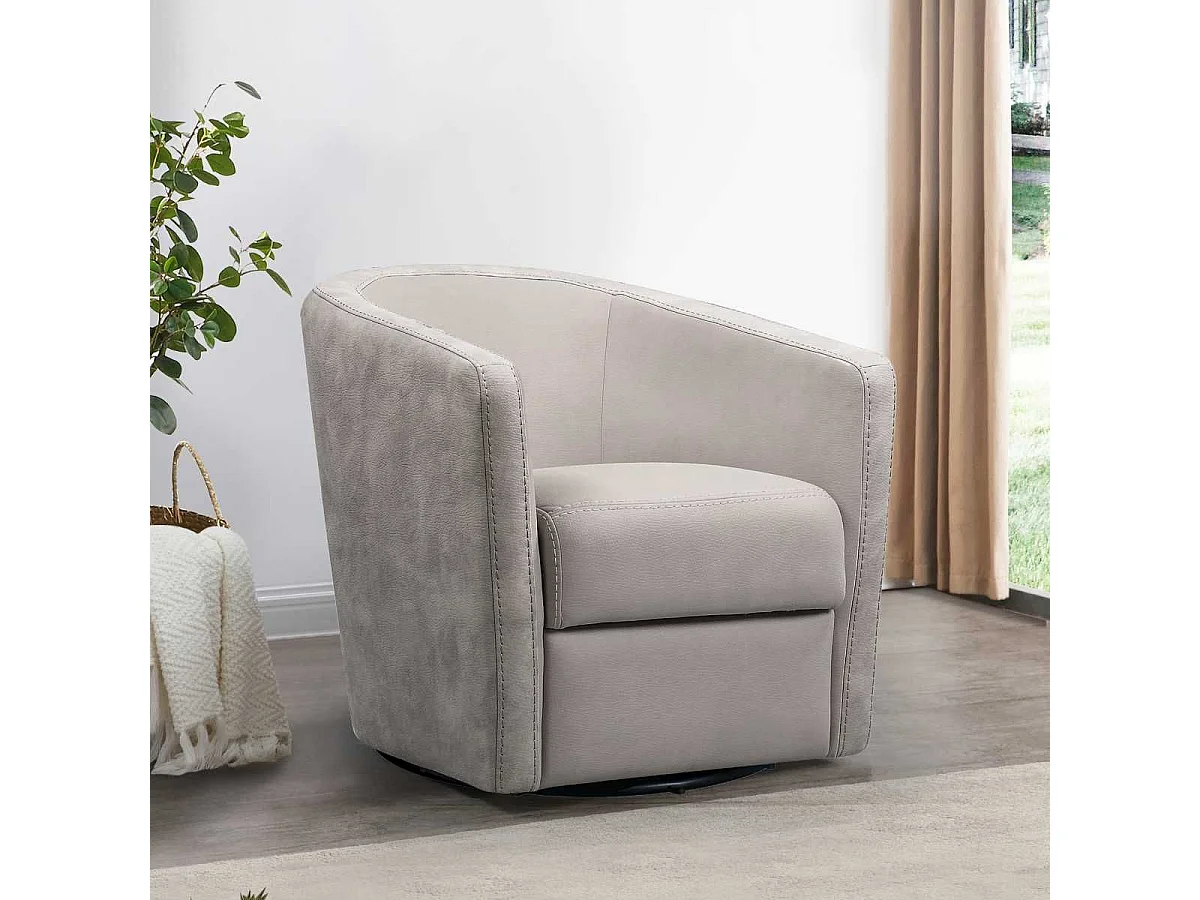 Fauteuil cabriolet pivotant 360° tissu micro peau mastic - GINKO