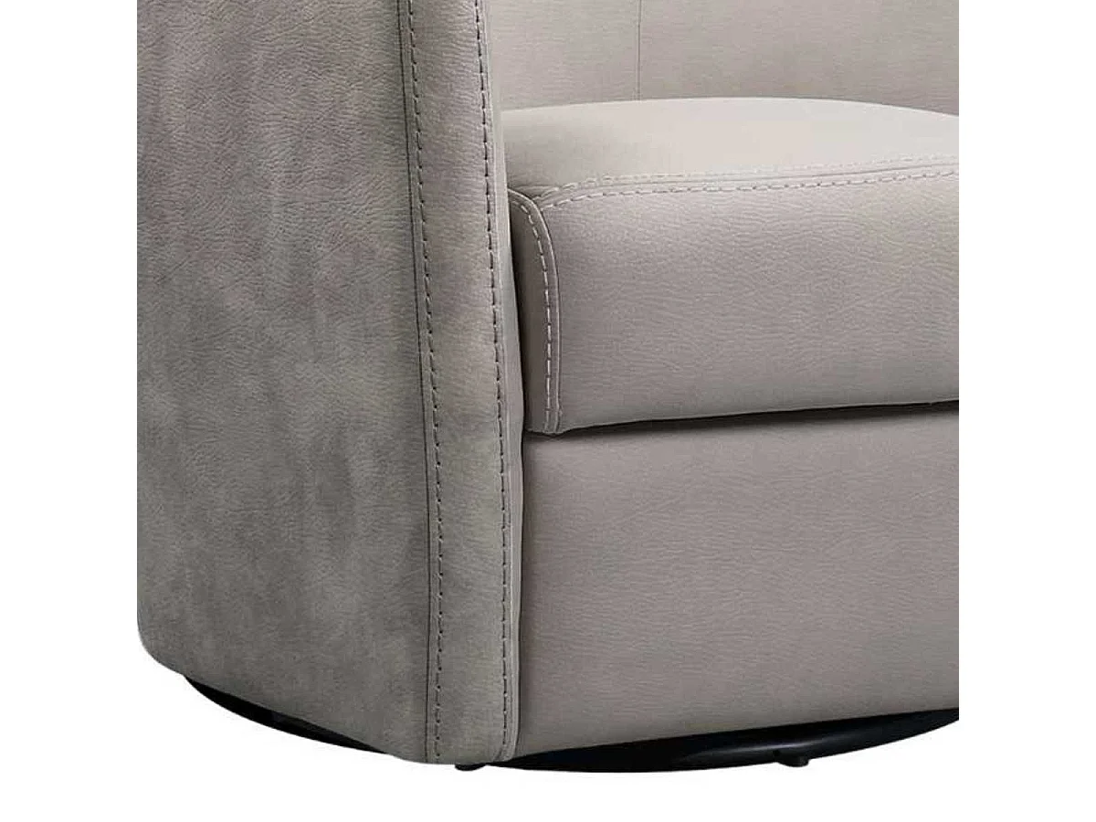 Fauteuil cabriolet pivotant 360° tissu micro peau mastic - GINKO