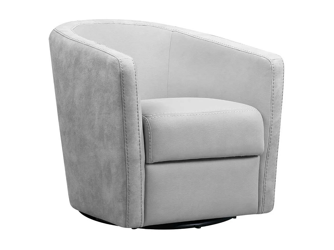 Fauteuil cabriolet pivotant 360° tissu micro peau gris clair - GINKO