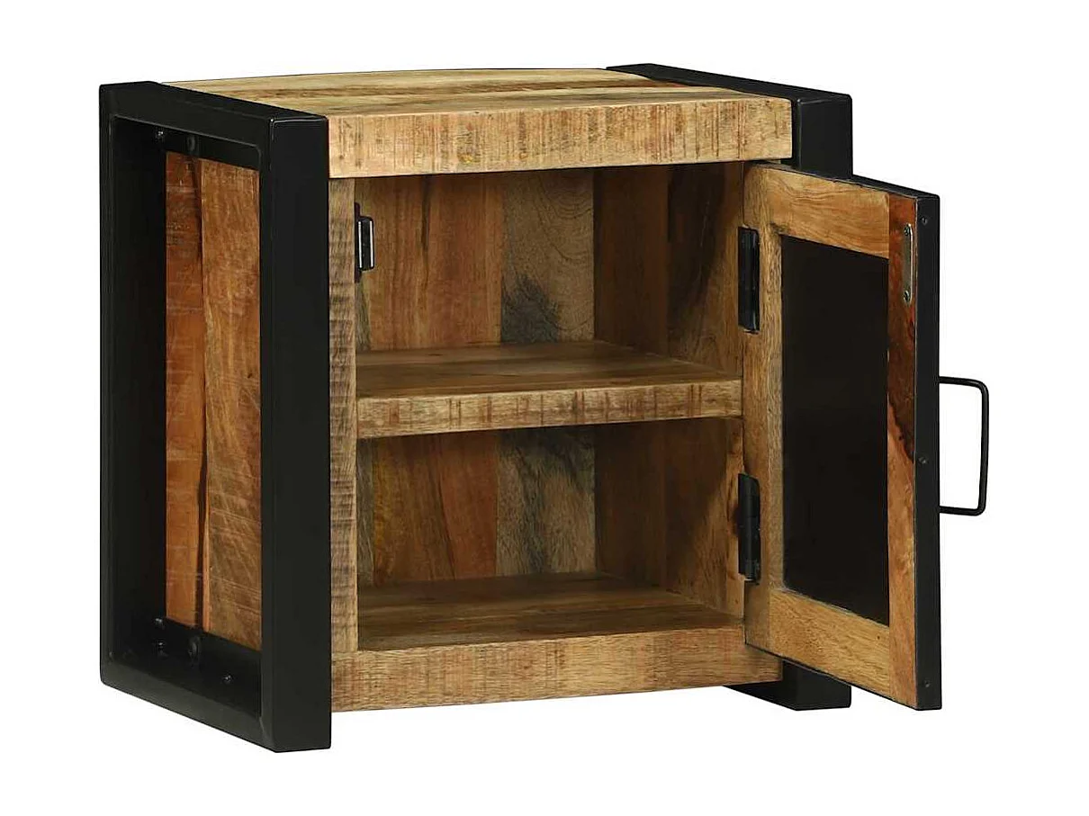 Cabinet de Salle de Bain Marron Bois de manguier massif