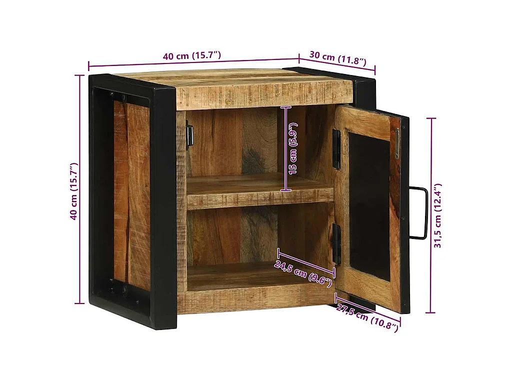 Mobile da Bagno Marrone 40 x 30 x 40 cm Legno di mango massello