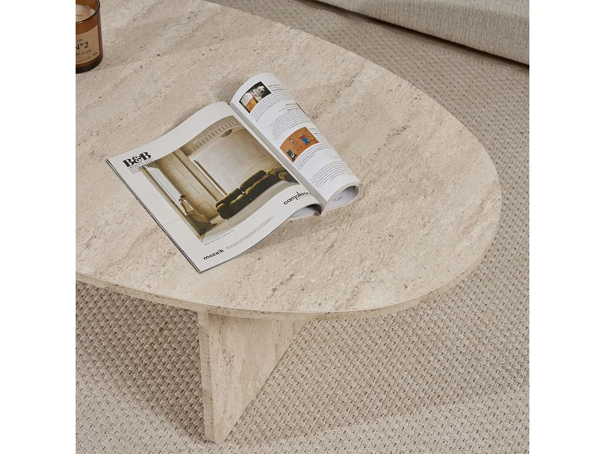 Couchtisch mit ovaler Platte L125 cm - ANNA