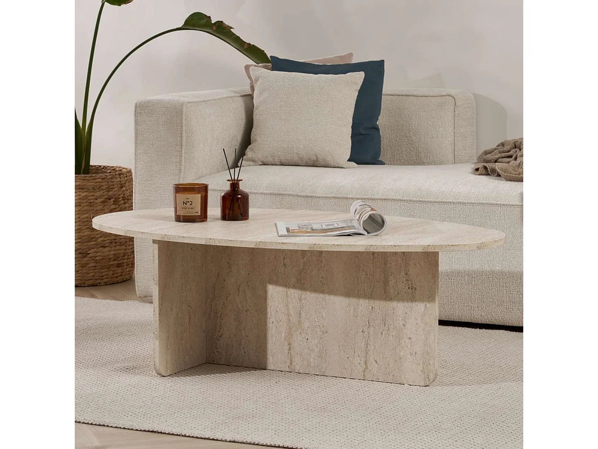 Table basse avec plateau ovale L125 cm - ANNA