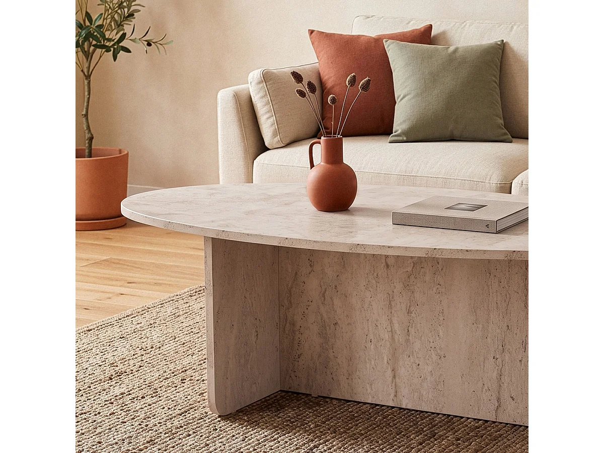 Table basse avec plateau ovale L120 cm - ANNA