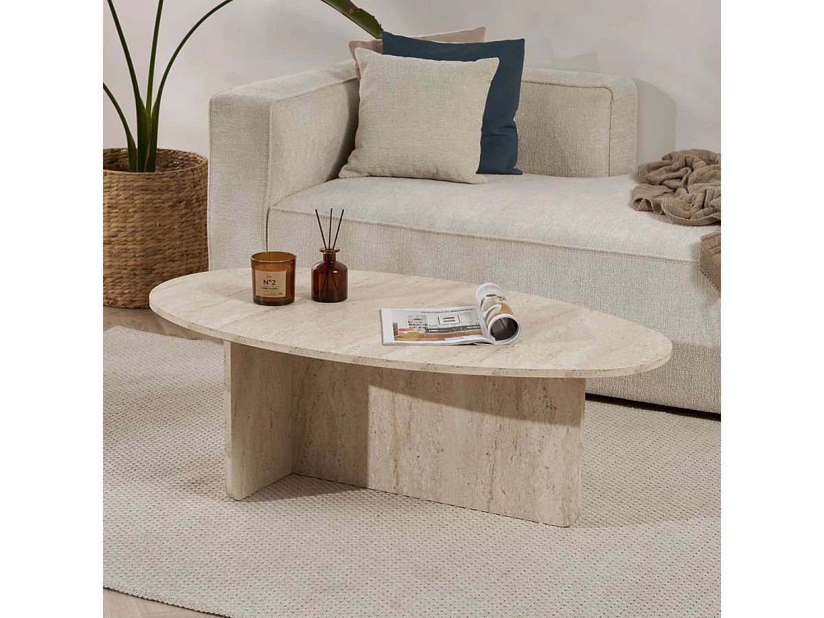 Couchtisch mit ovaler Platte L125 cm - ANNA