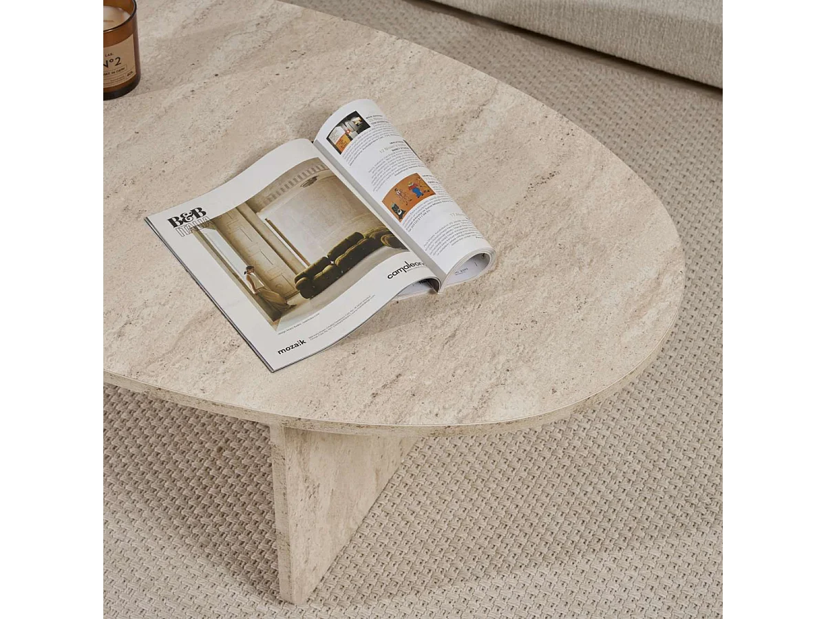 Couchtisch mit ovaler Platte L125 cm - ANNA