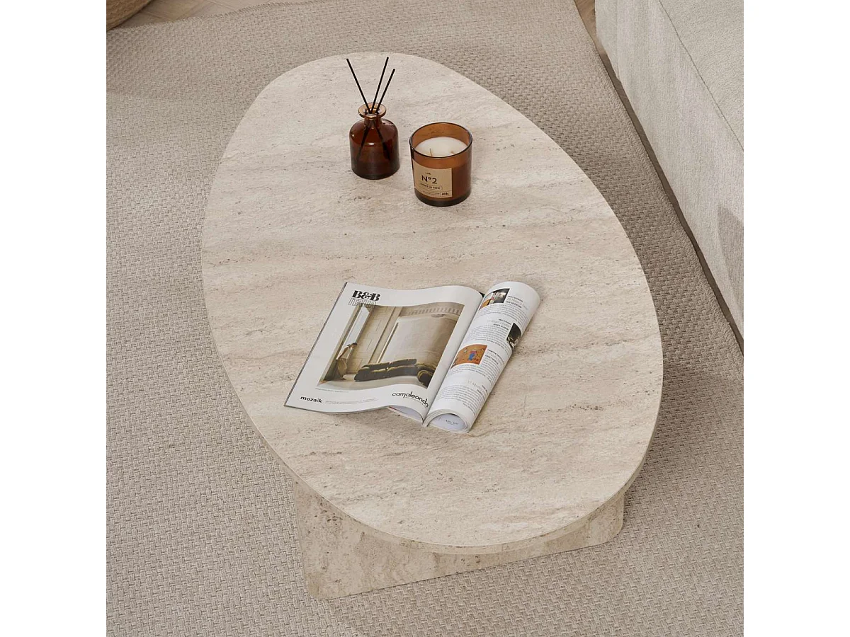 Table basse avec plateau ovale L125 cm - ANNA
