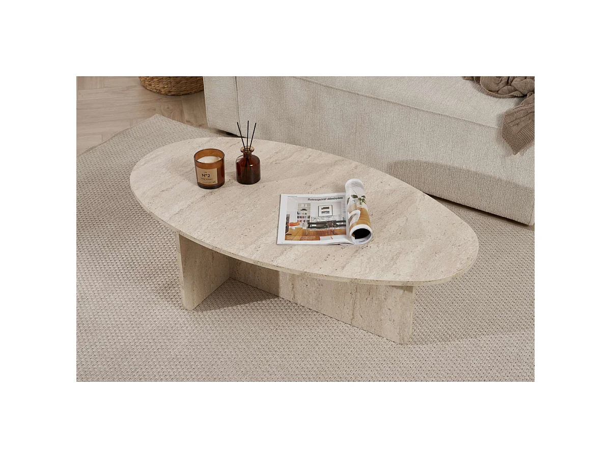 Table basse avec plateau ovale L125 cm - ANNA