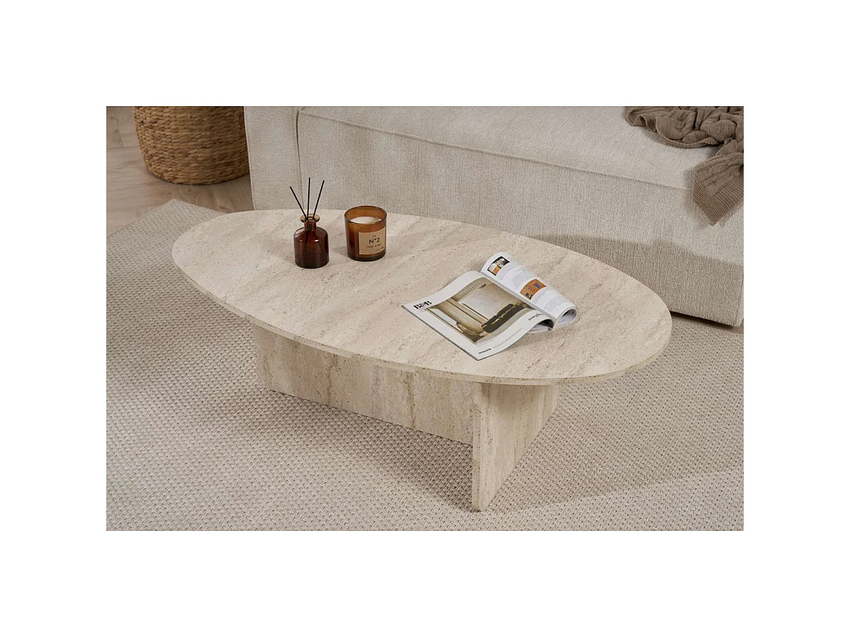 Table basse avec plateau ovale L120 cm - ANNA