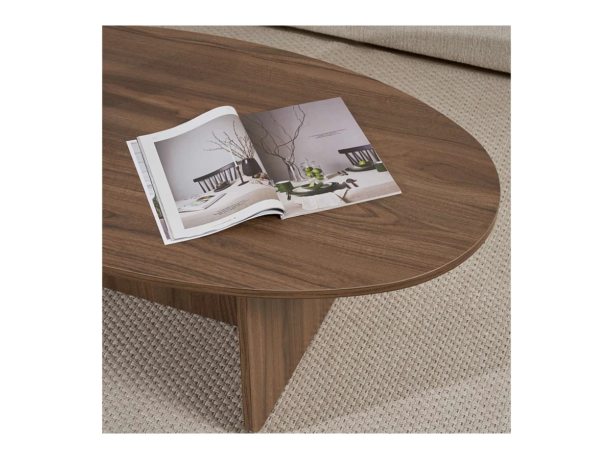 Couchtisch mit ovaler Platte L125 cm - ANNA