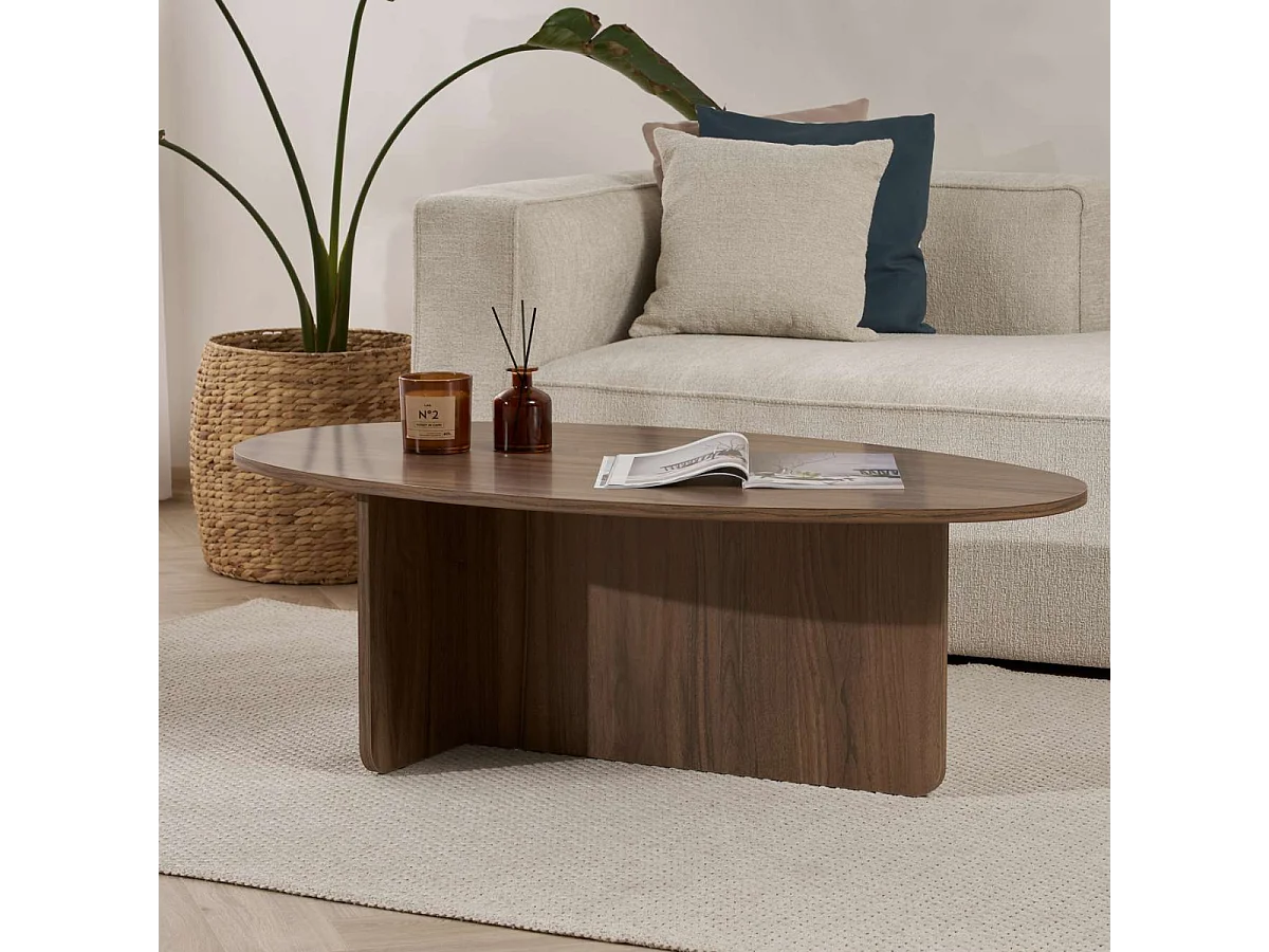 Table basse avec plateau ovale L125 cm - ANNA