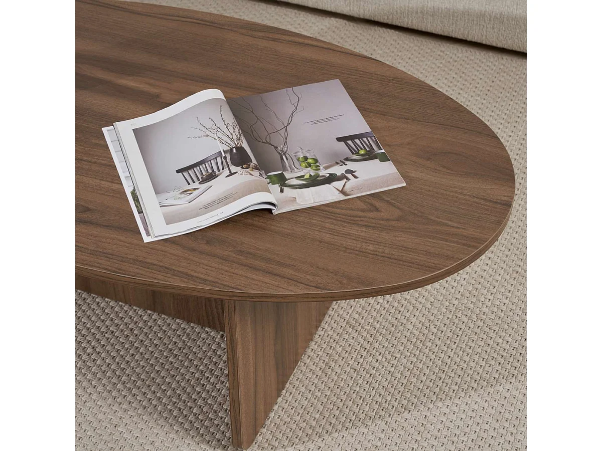 Table basse avec plateau ovale L125 cm - ANNA