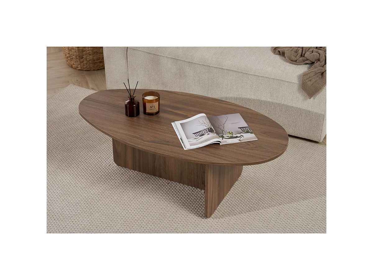 Table basse avec plateau ovale L125 cm - ANNA