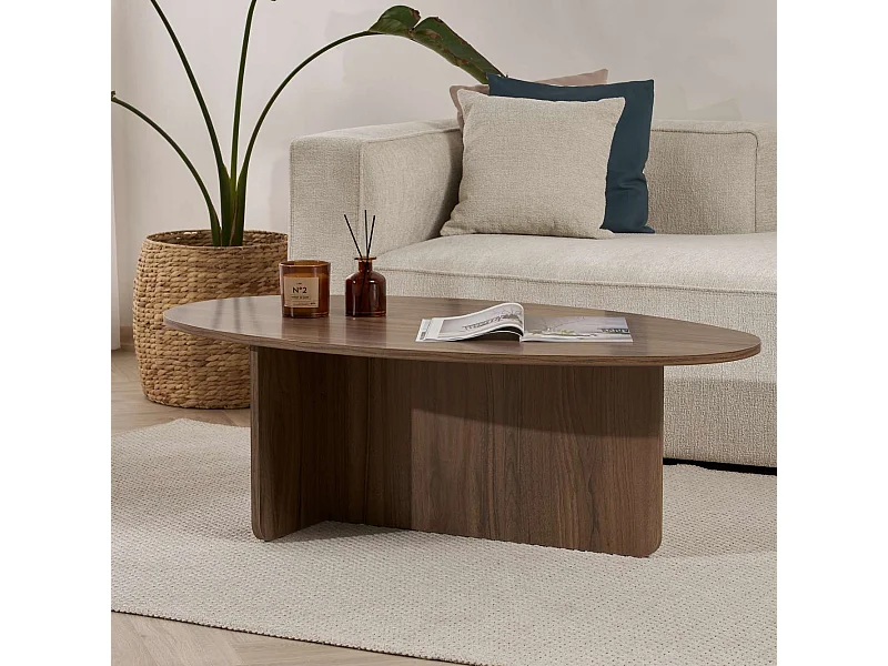 Table basse avec plateau ovale L125 cm - ANNA