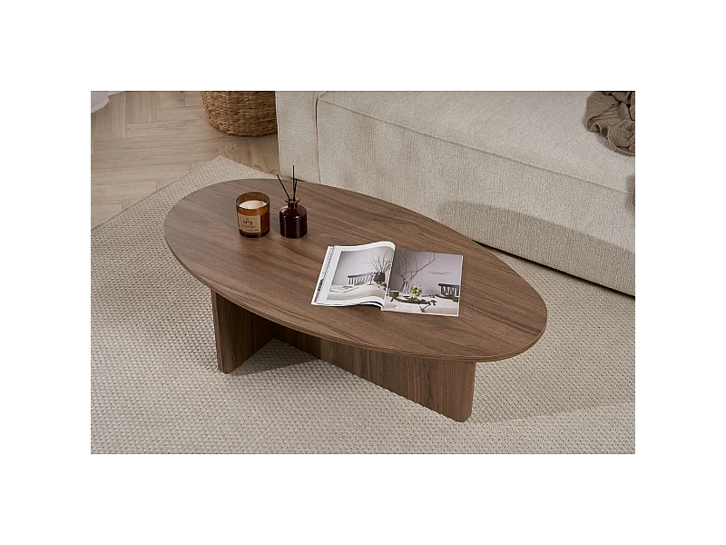 Table basse avec plateau ovale L125 cm - ANNA