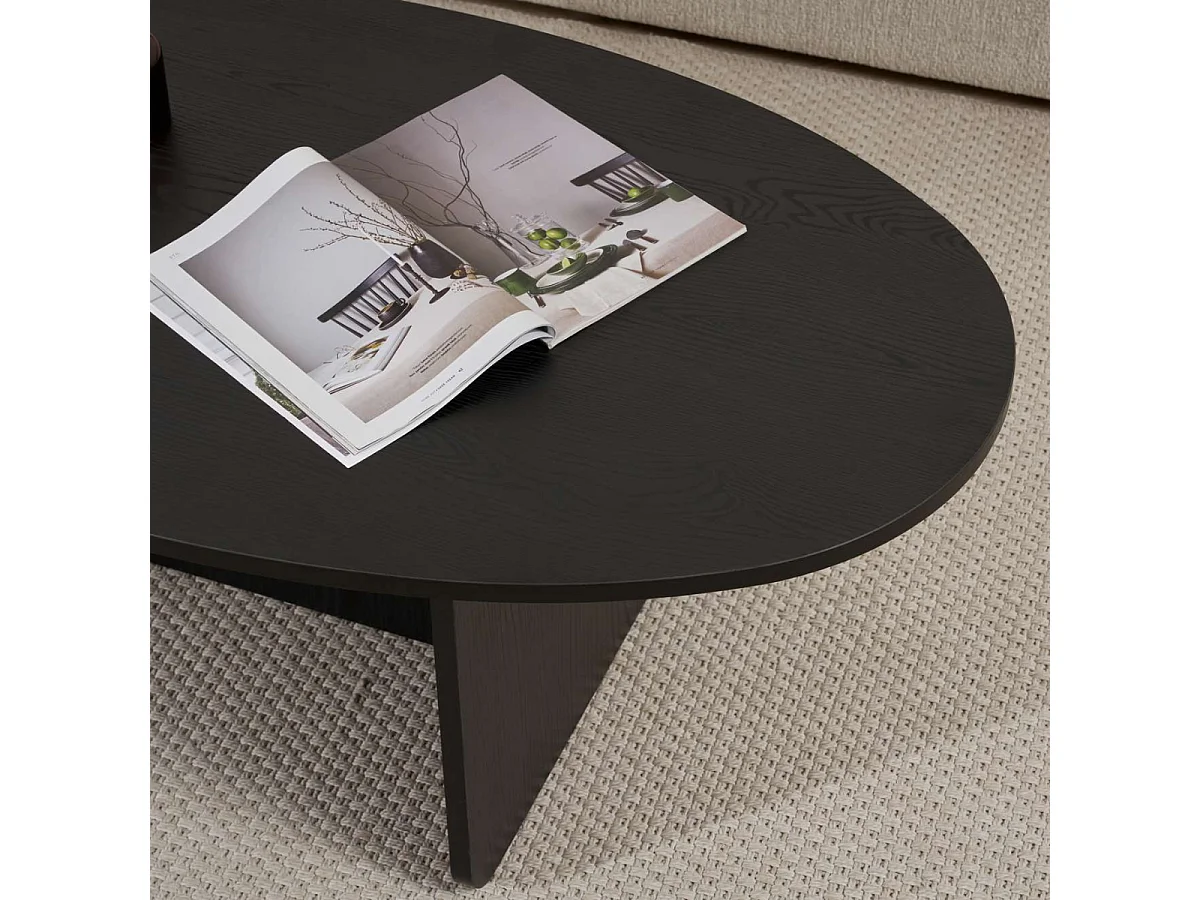 Couchtisch mit ovaler Platte L125 cm - ANNA